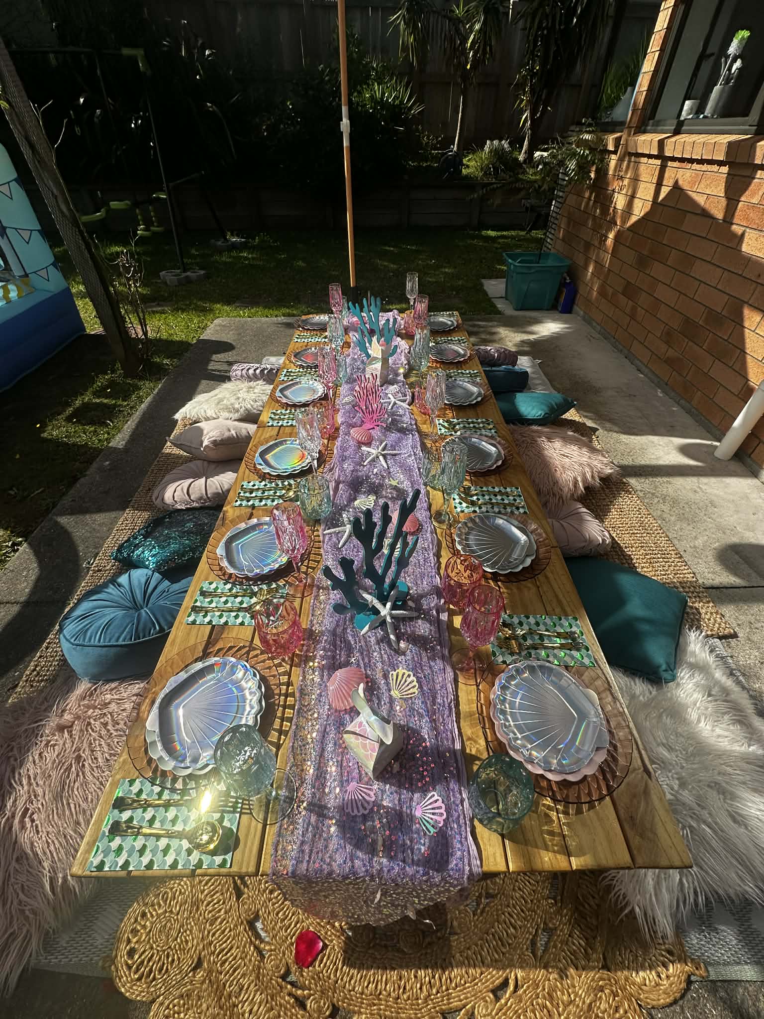Mermaid pink and turquoise themed picnic Wellington