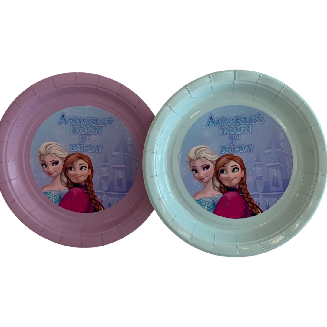 Frozen personalised plates and cups