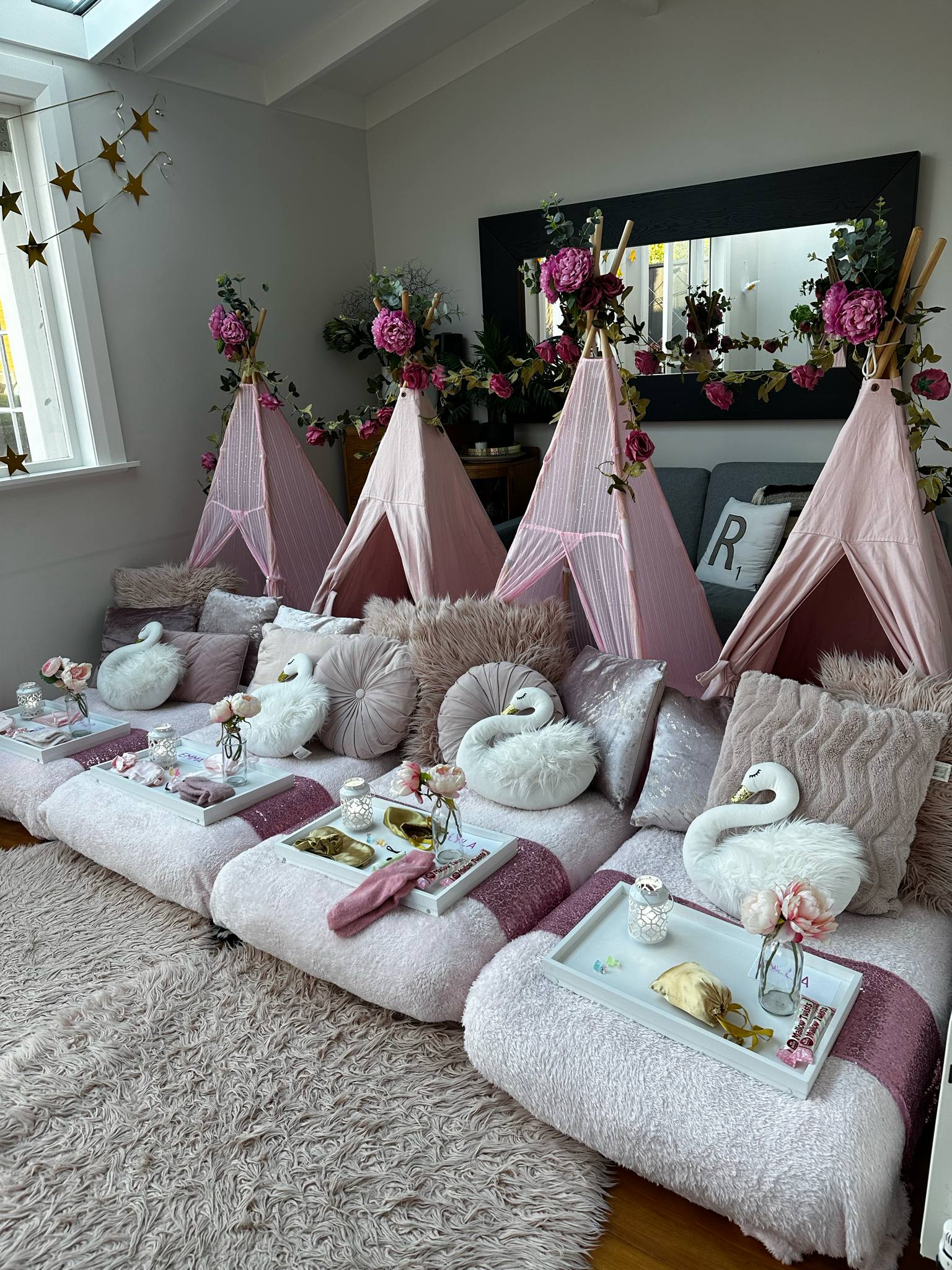 Just swanning around in pinks teepee parties Wellington