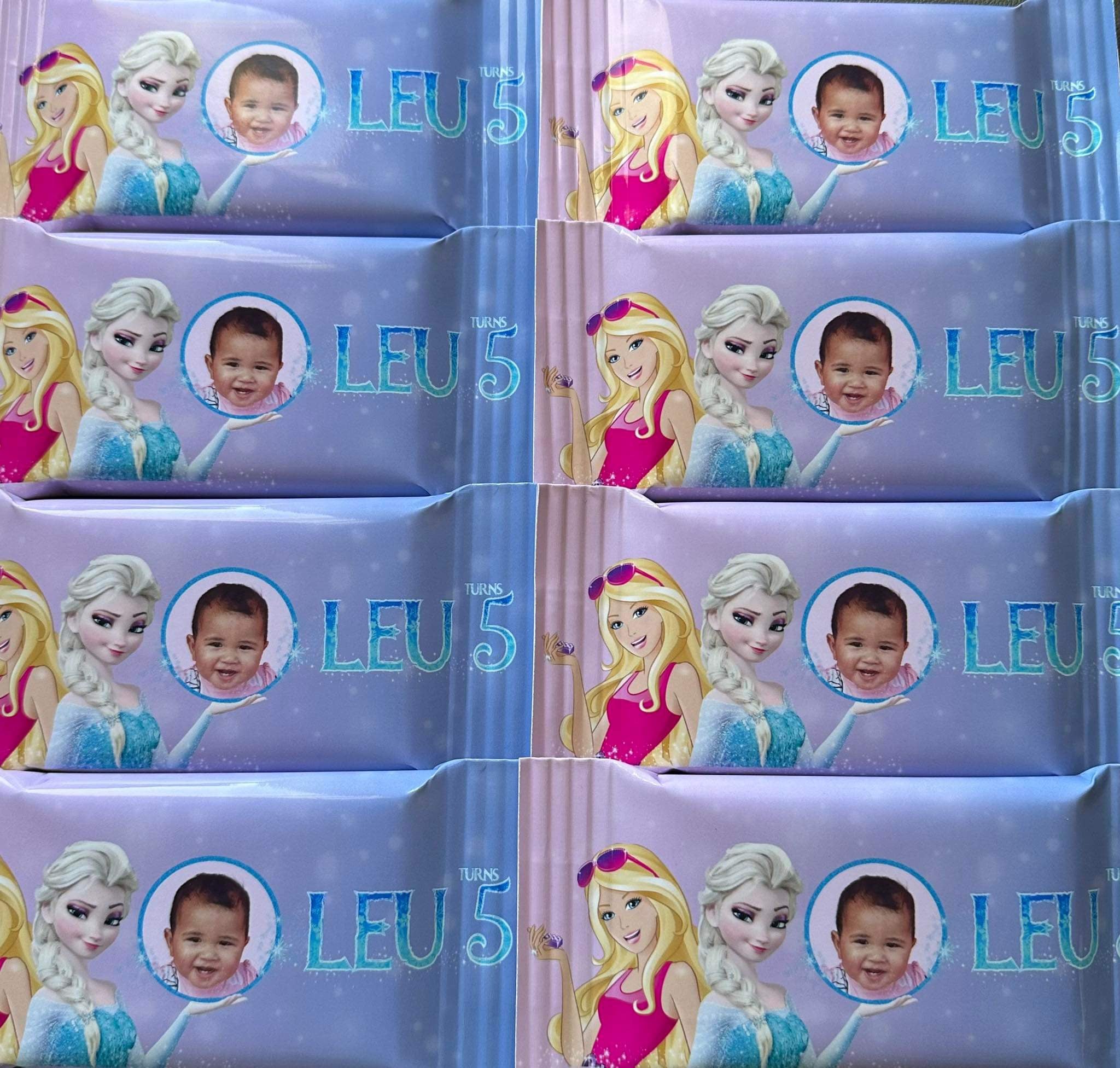 Barbie Elsa themed personalised kit kats