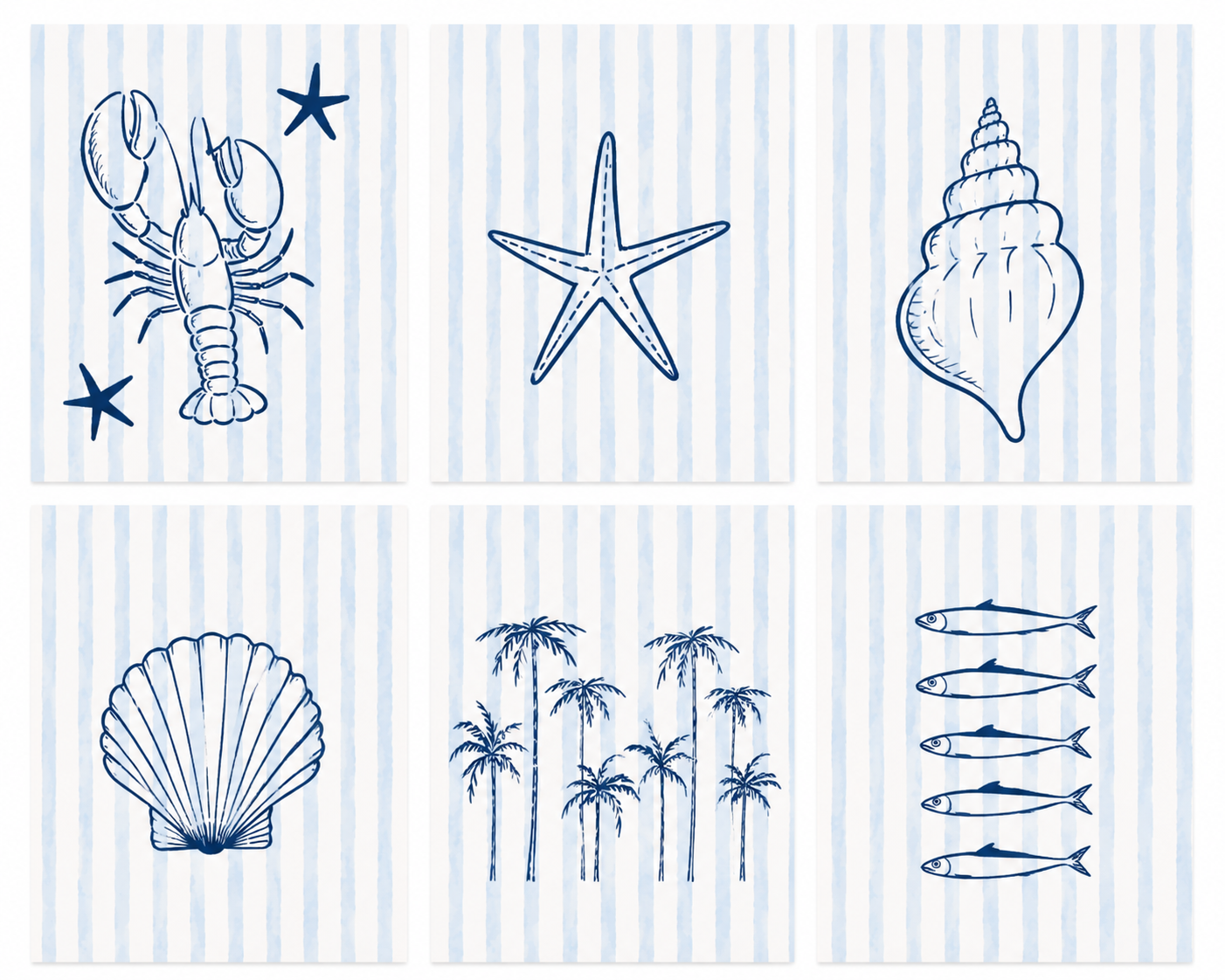 Blue coastal inspired art pieces for you to paint at your next paint and sip event in Wellington