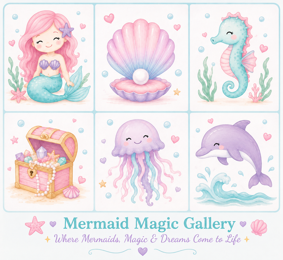 Mermaid themed kids art party hire events Wellington