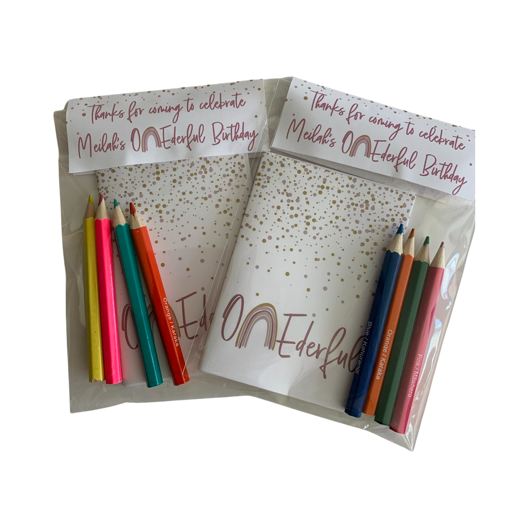 Boho rainbow onederful first birthday colouring in books