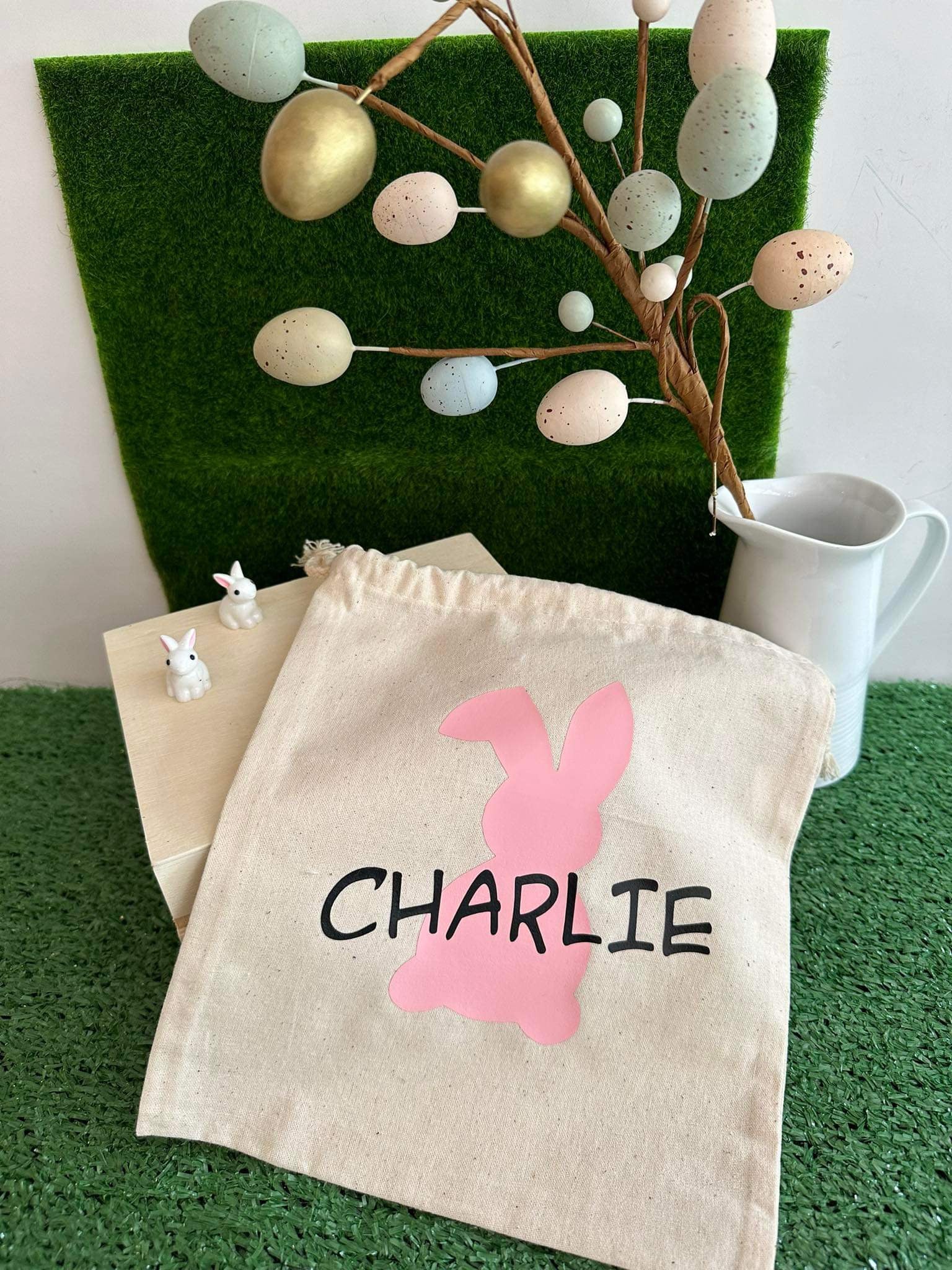 Cotton bag personalised Easter themed