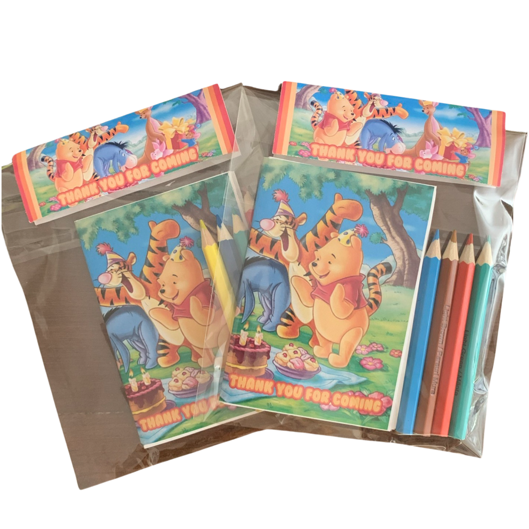 Winnie the Pooh mini colouring books party favours nz