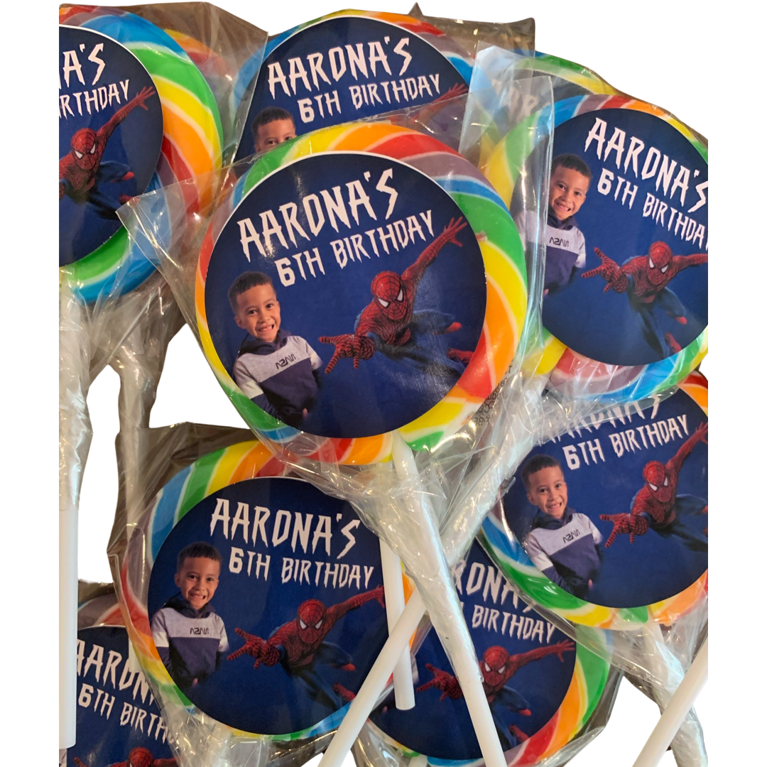 Spiderman lollipops nz party favours