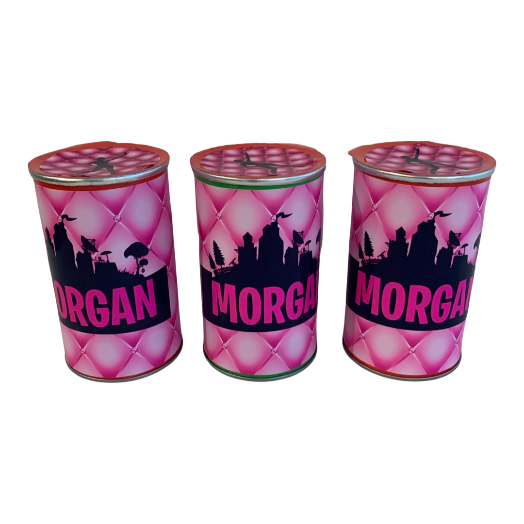 Personalised pink Fortnite themed pringles nz party favours