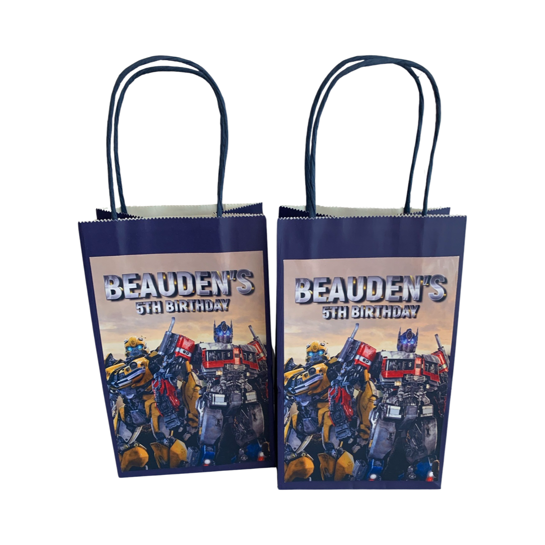 Transformers personalised gift bags party supplies nz