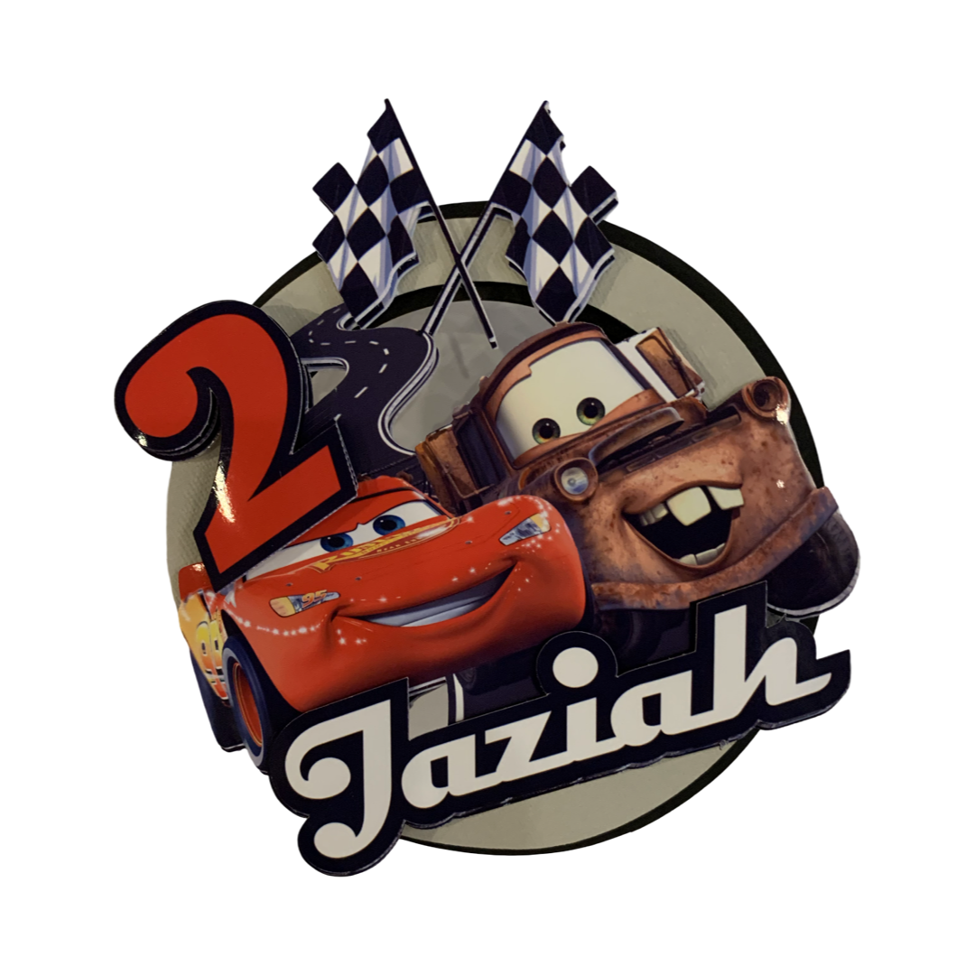 Cars themed custom cake topper
