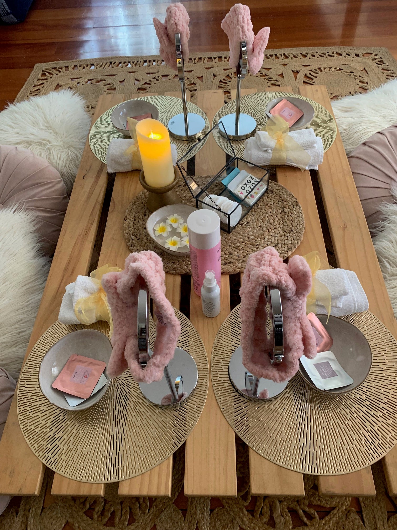 Pamper party setup Wellington