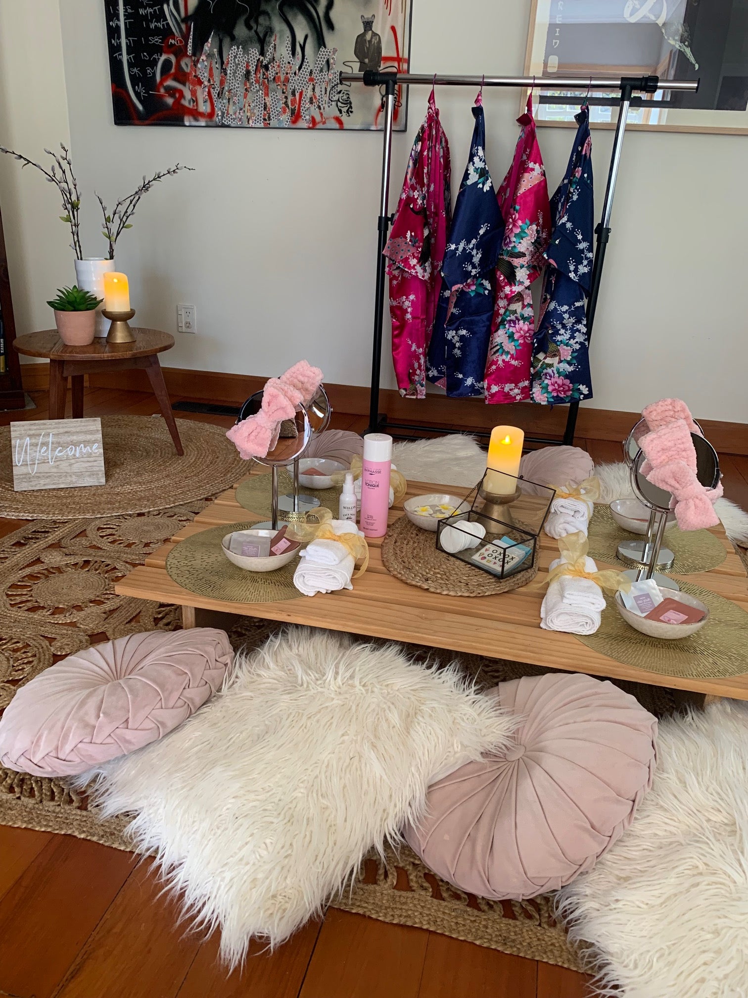 Pamper party setup Wellington