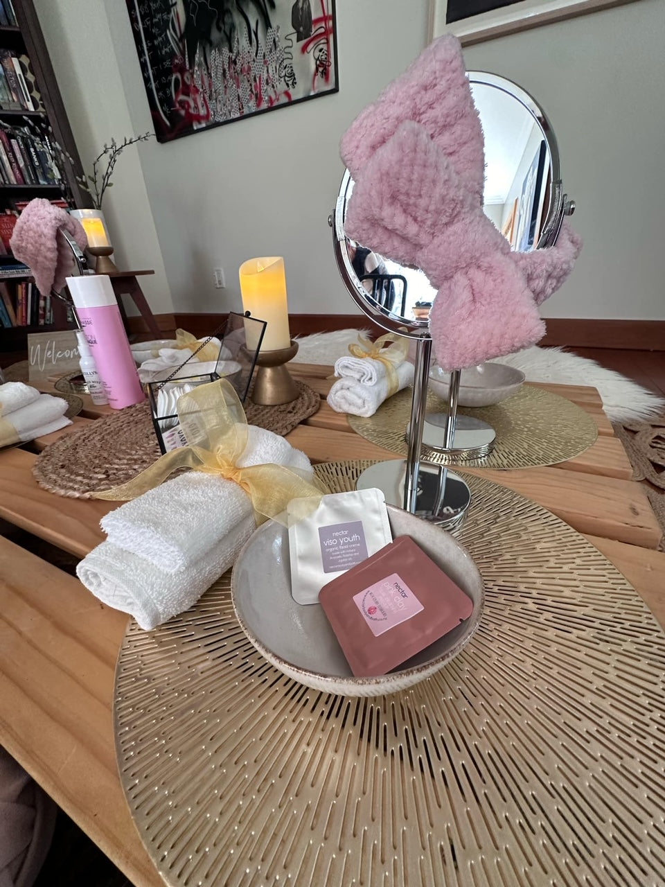 Pamper party setup Wellington
