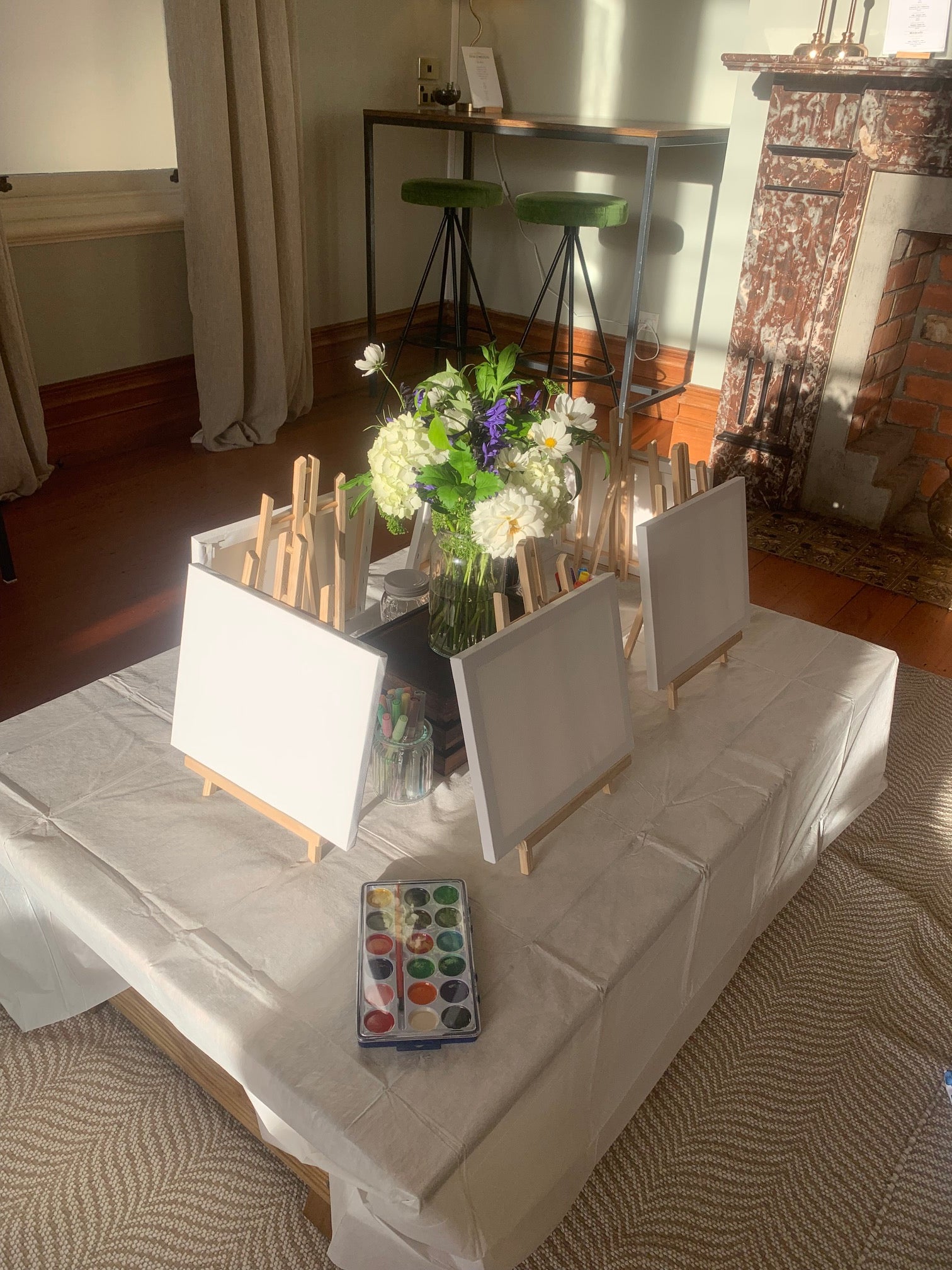 Sip and paint parties art table hire Wellington