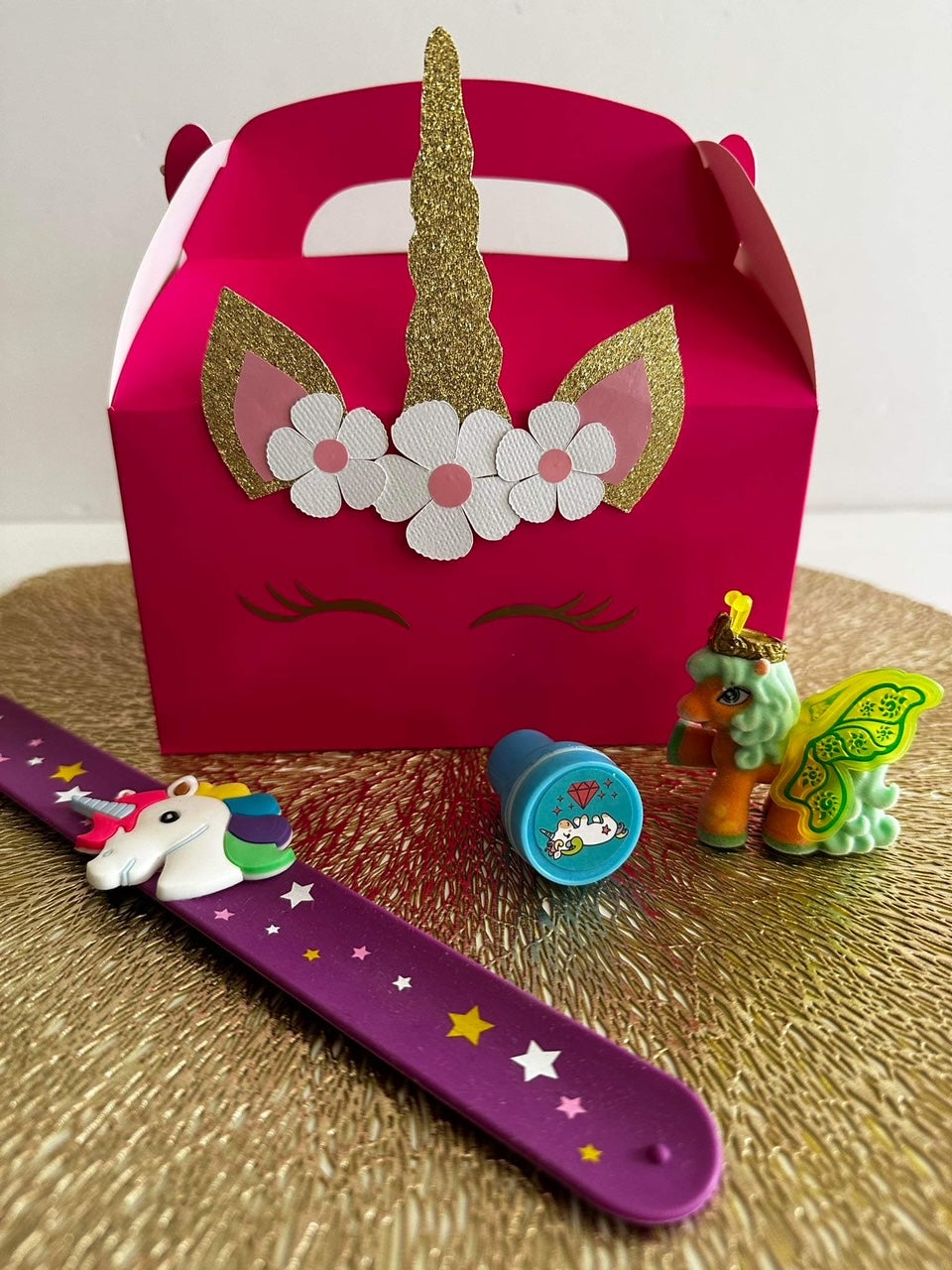 Unicorn filled gift boxes