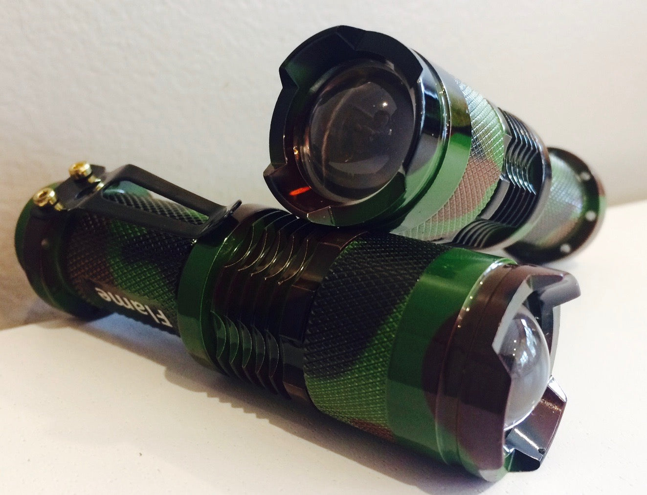 Army party camouflage torches