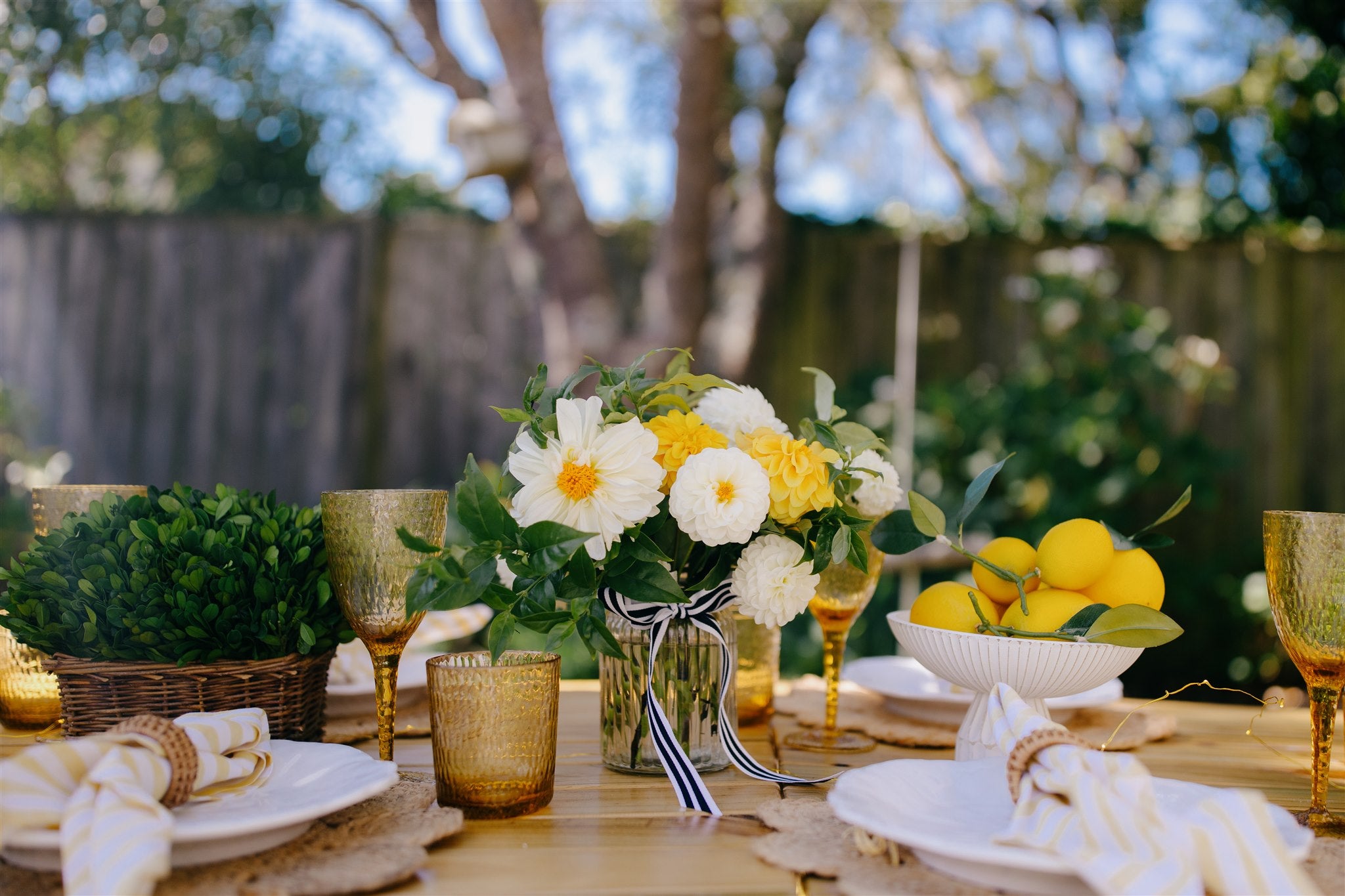 Gorgeous lemon and sunshine pop up picnic party hire Wellington