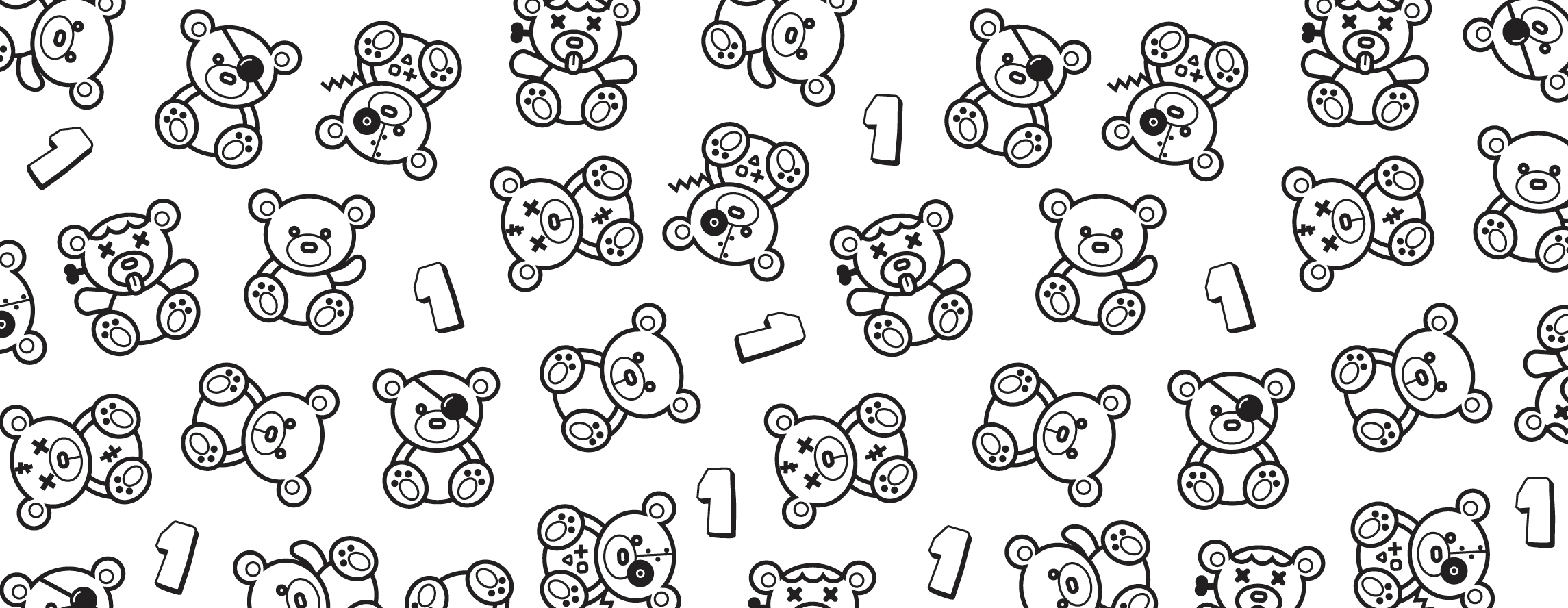 Teddy bear colouring in table runner