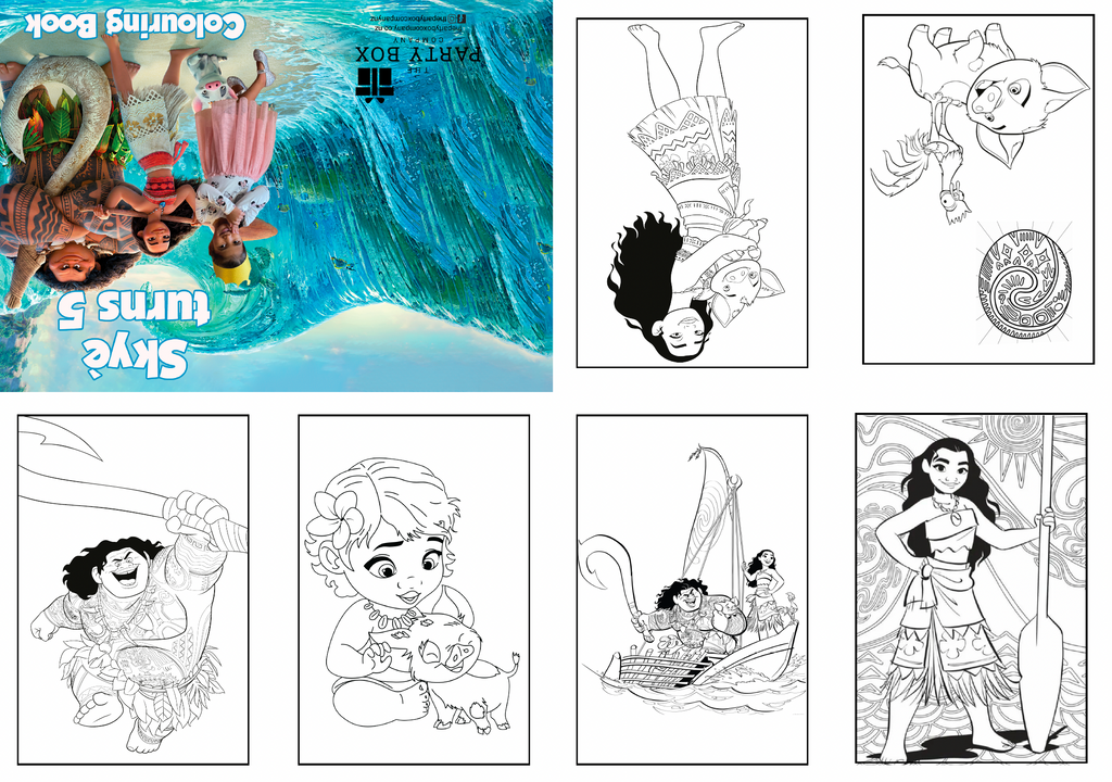 MOANA MINI COLOURING BOOKS WITH PENCILS