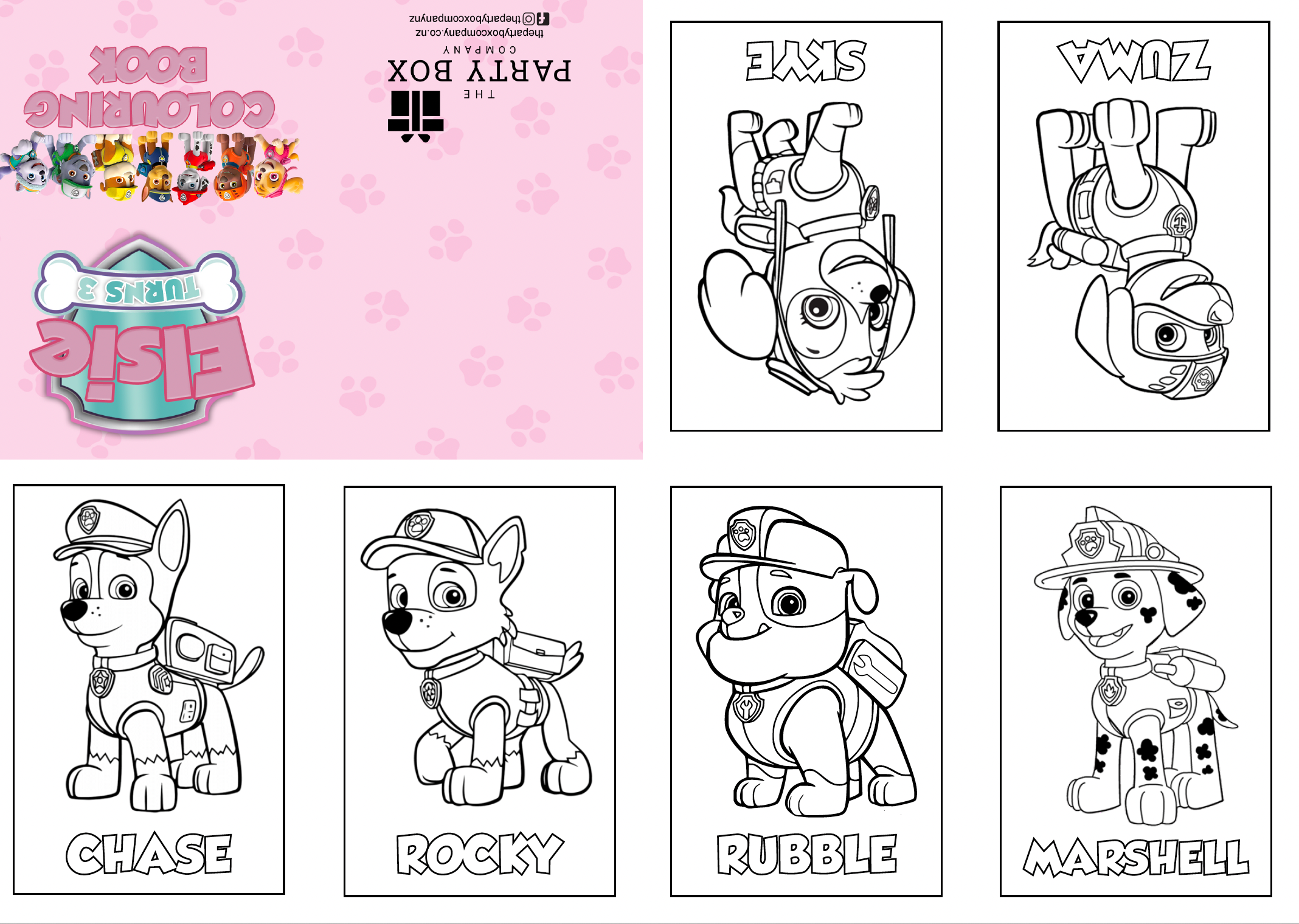 Paw Patrol mini colouring book