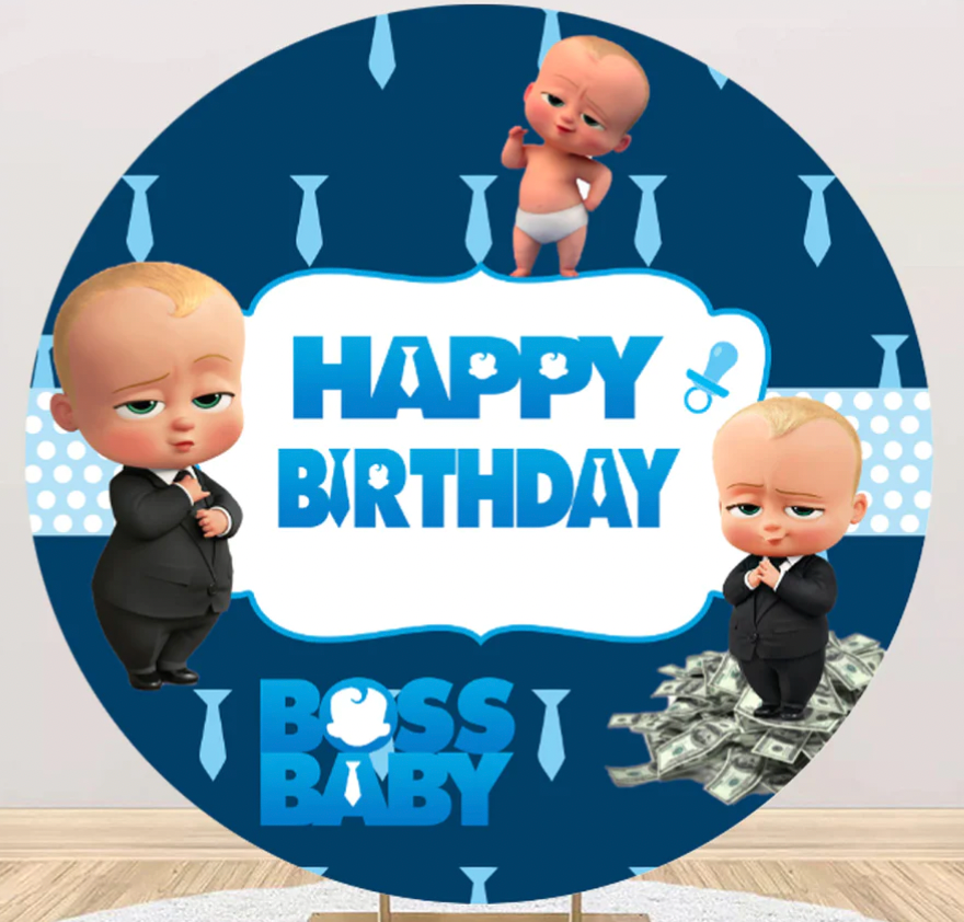 Boss baby round backdrop