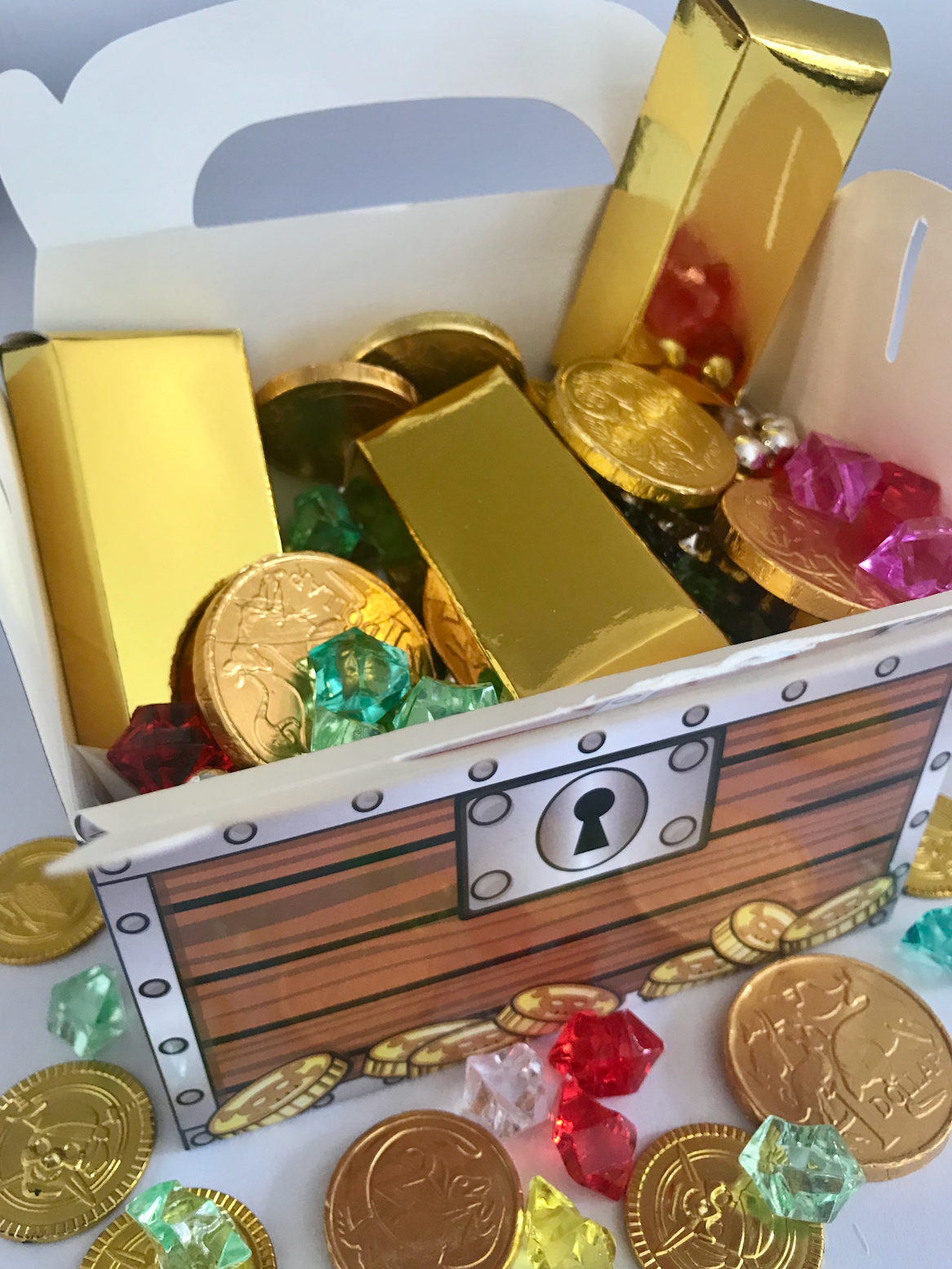 Pirate gold bar favour boxes