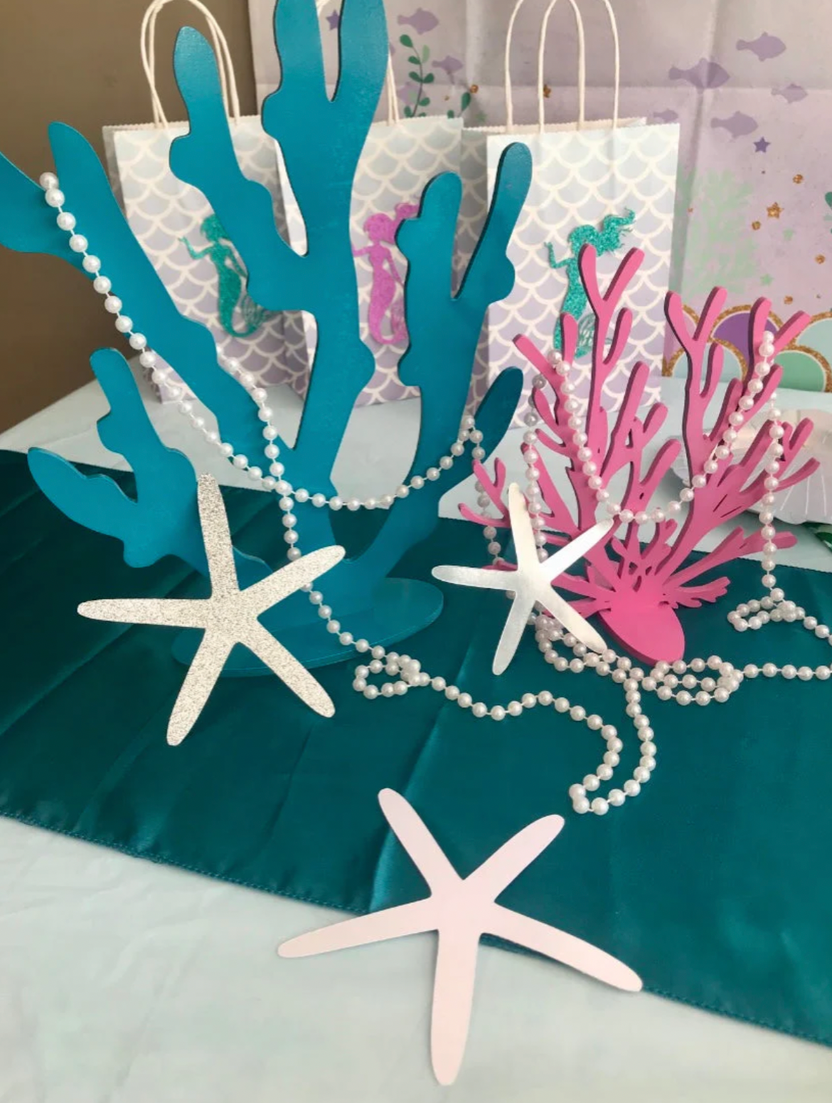 Mermaid coral centrepiece cutouts
