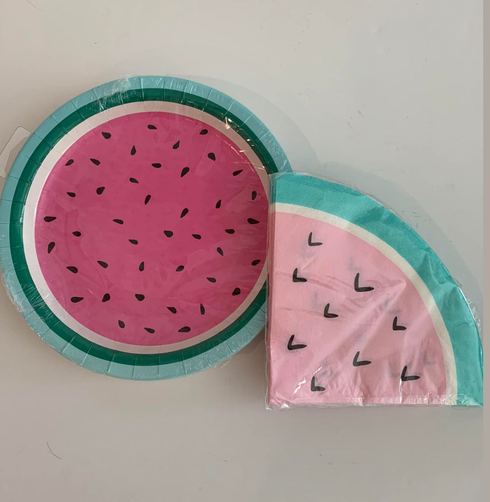 Watermelon plates and napkins