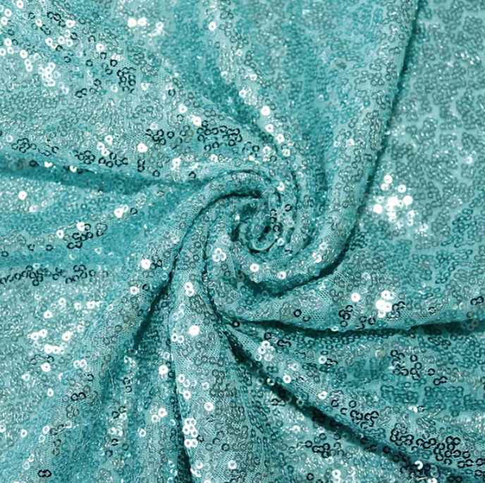 Turquoise sequin table runner