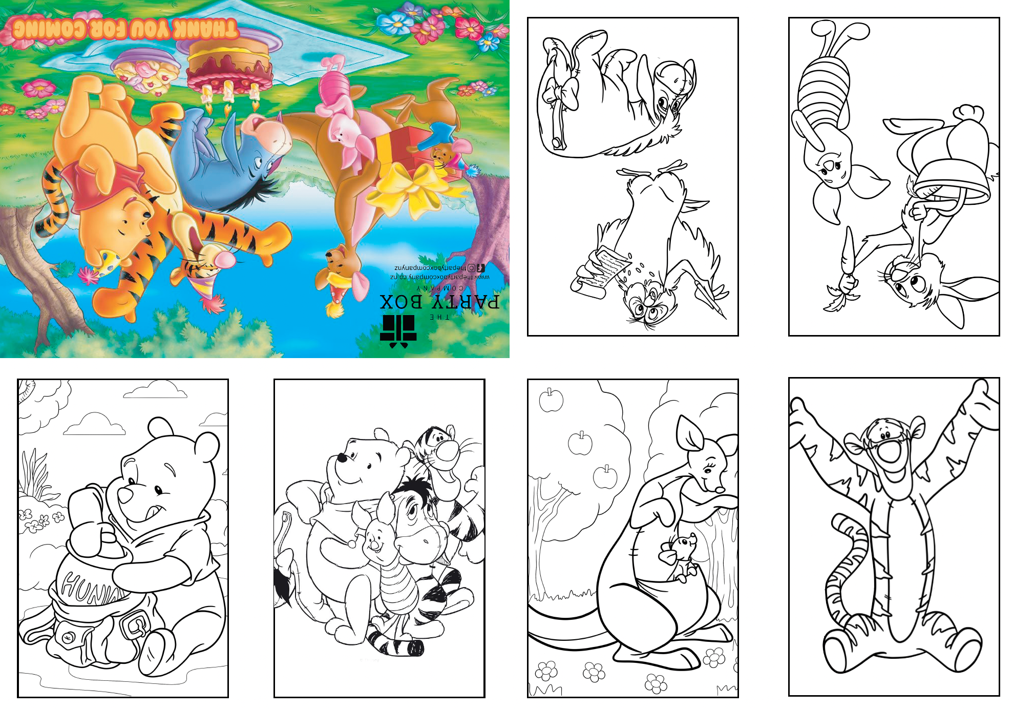 Winnie the pooh kids colouring party favours nz