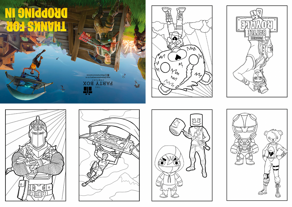 FORTNITE MINI COLOURING BOOKS WITH PENCILS