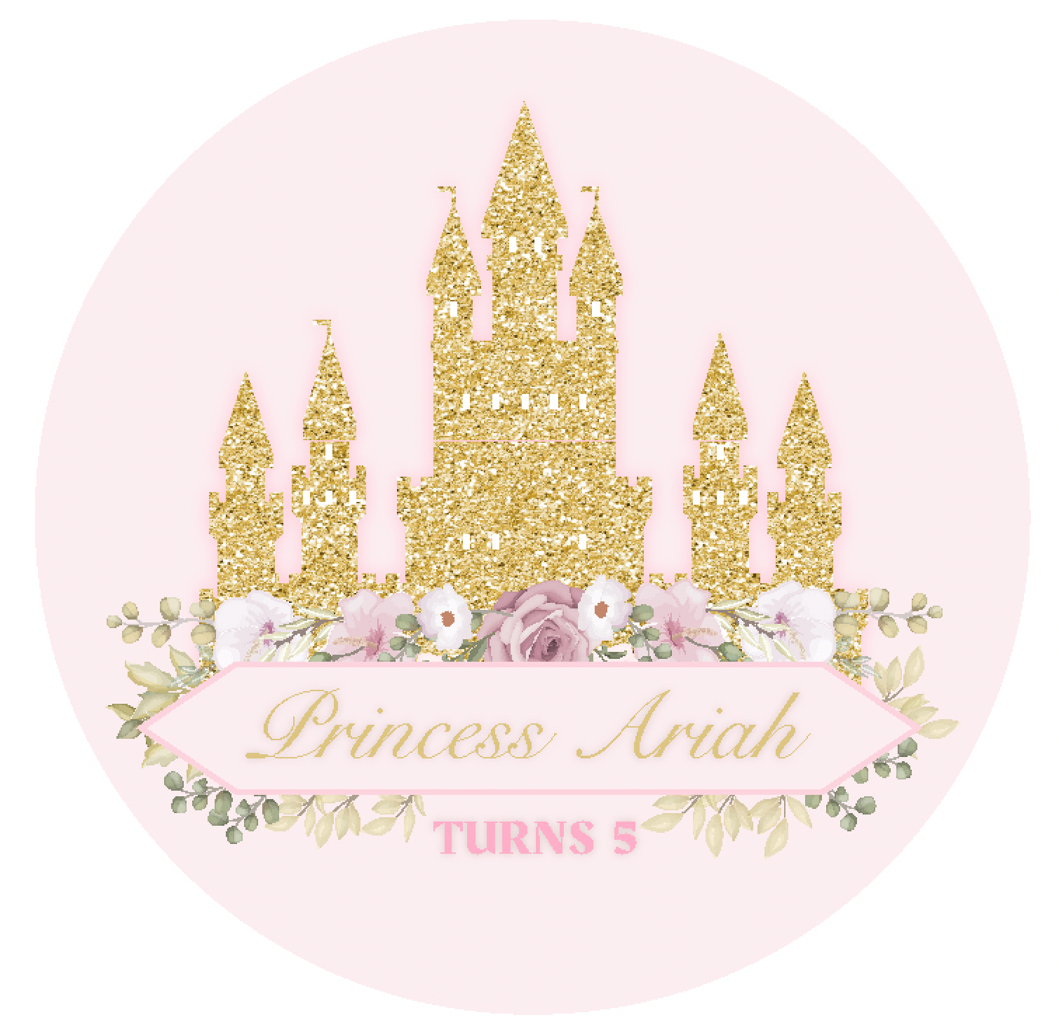 Princess castle personalised stickers nz party supplies