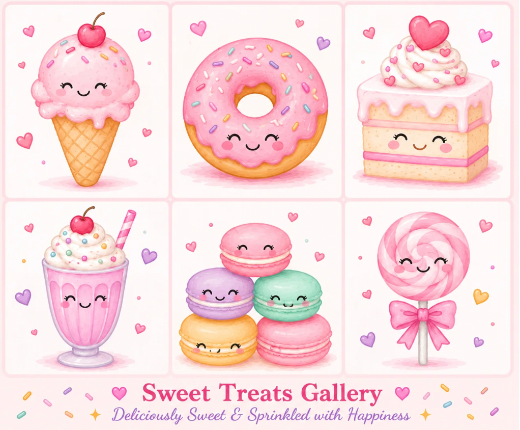 Every delicious sweet treat ready to paint and create your masterpiece at our popular kids art parties in Wellington