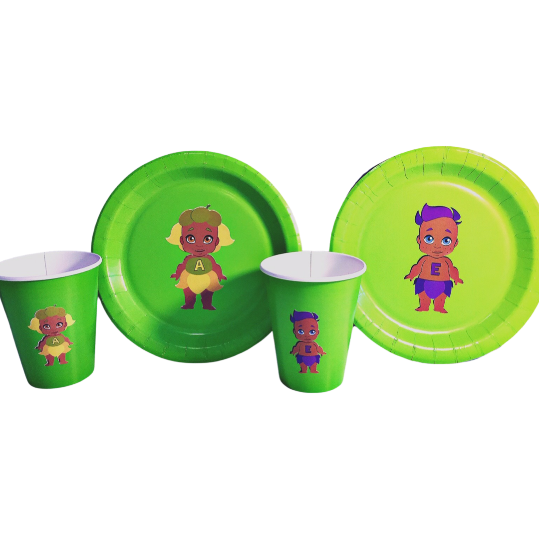 Takaro tribe party plates and cups