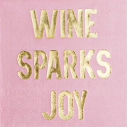 ADULT THEMED COCKTAIL NAPKINS - WINE SPARKS JOY