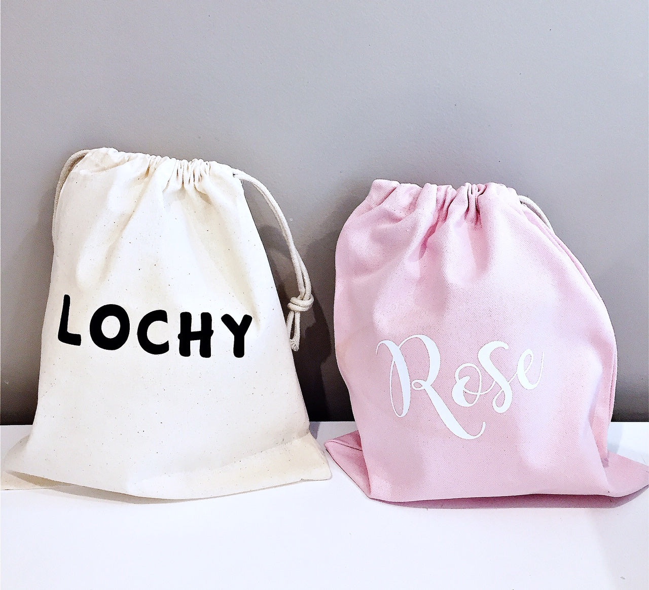 Personalised cotton gift bags