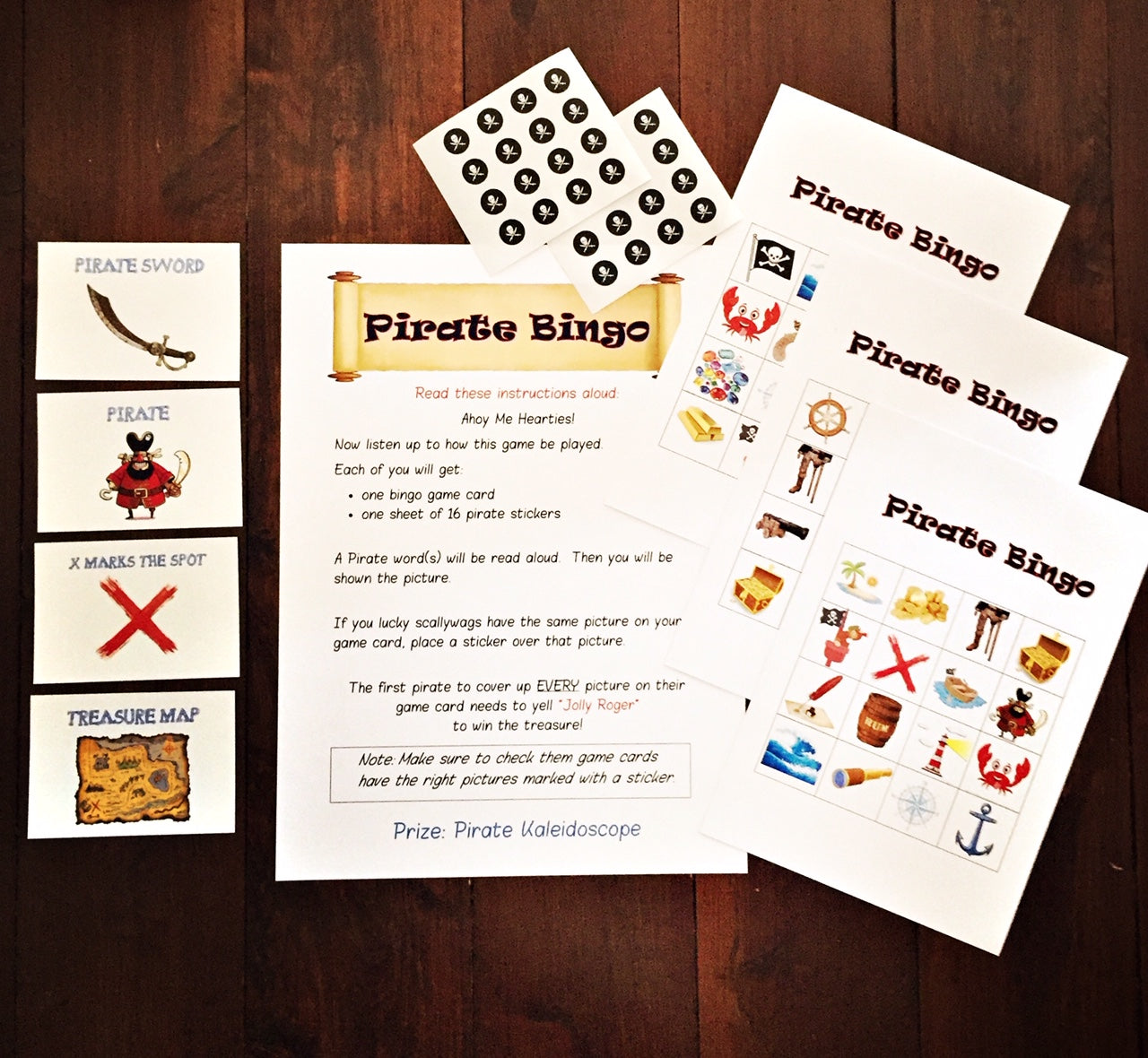 Pirate bingo party game