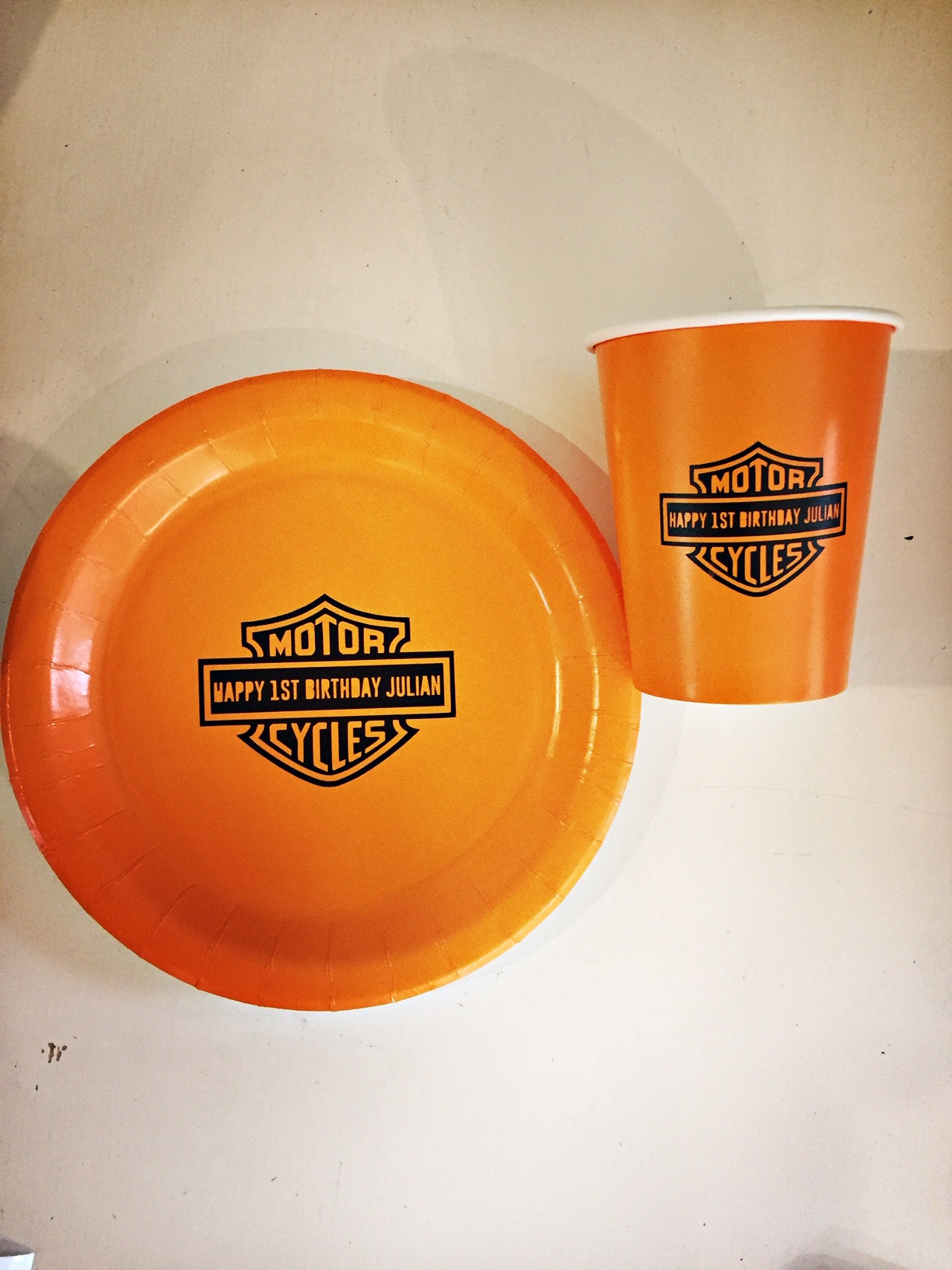 Harley Davidson themed party tableware