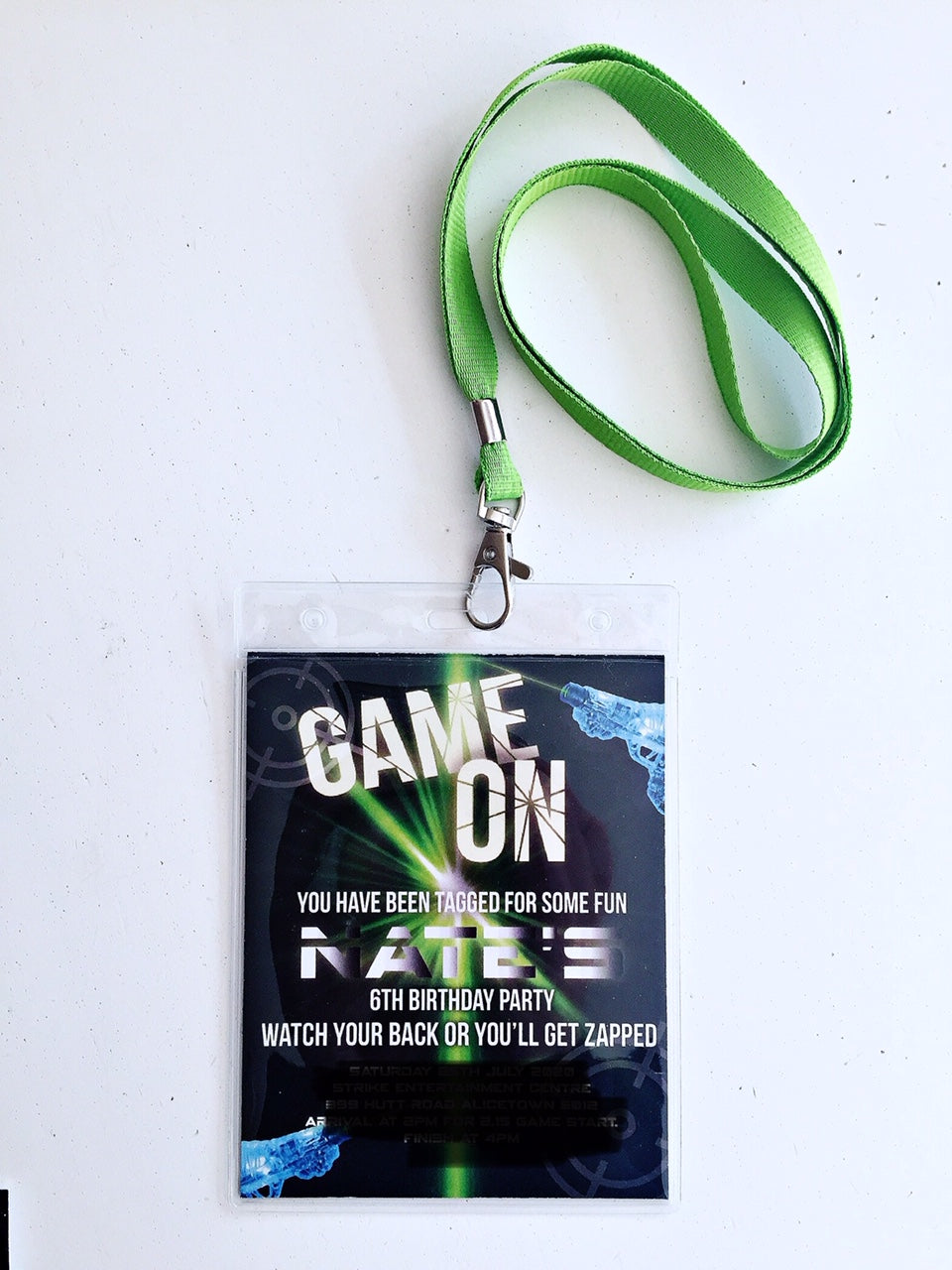 laser tag party lanyards
