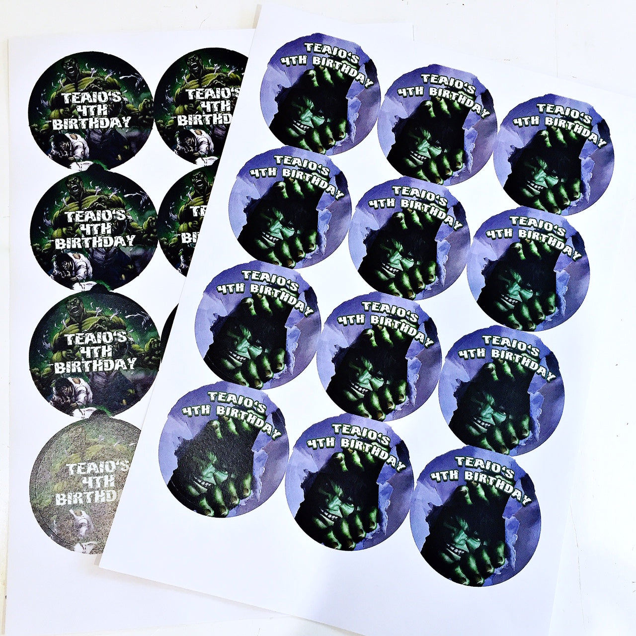 Hulk personalised stickers