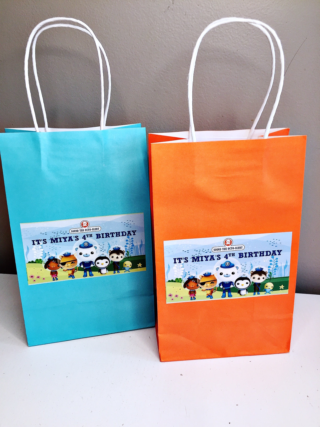 Octonauts themed personalised gift bags