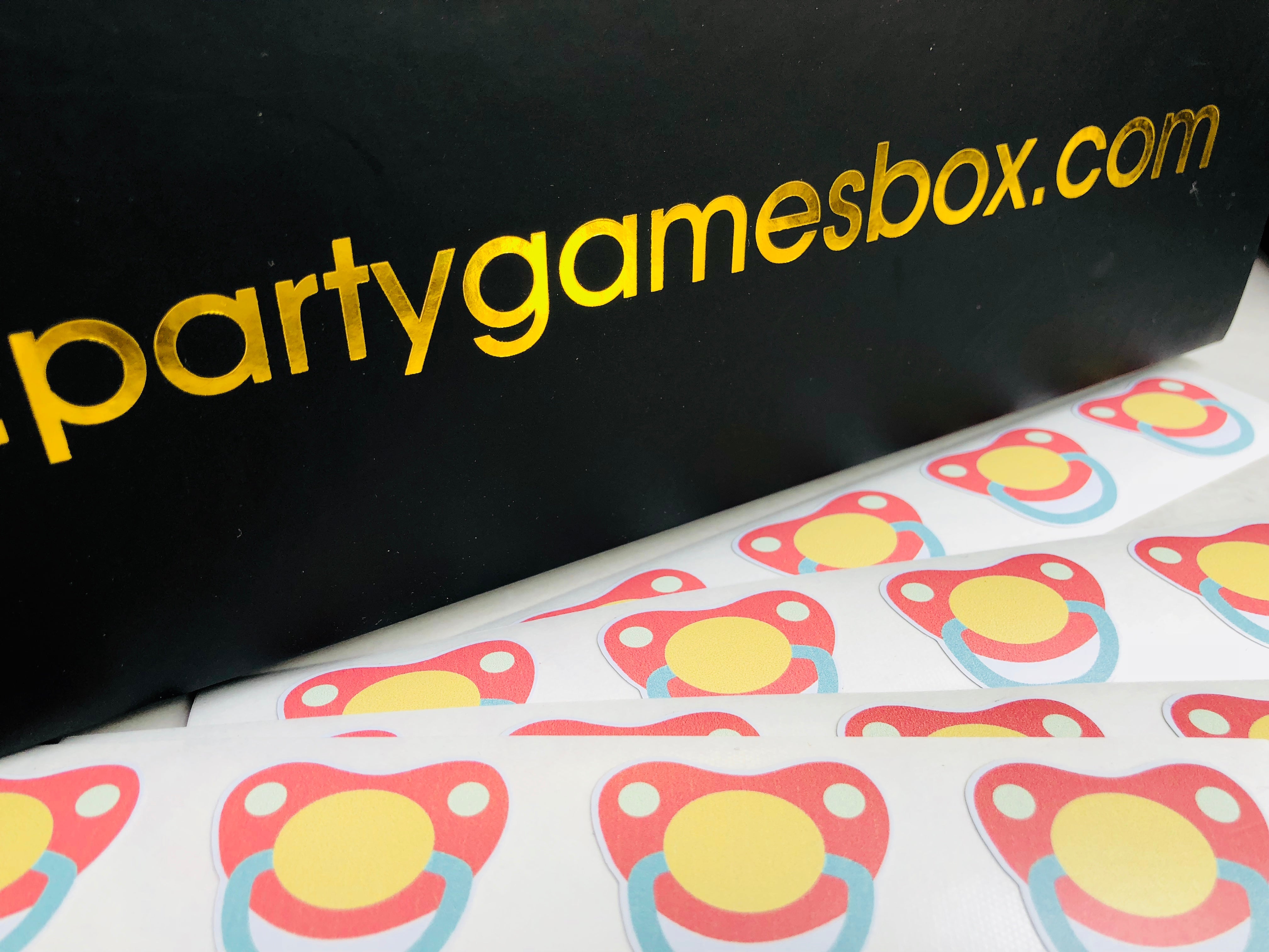 Baby shower party games box