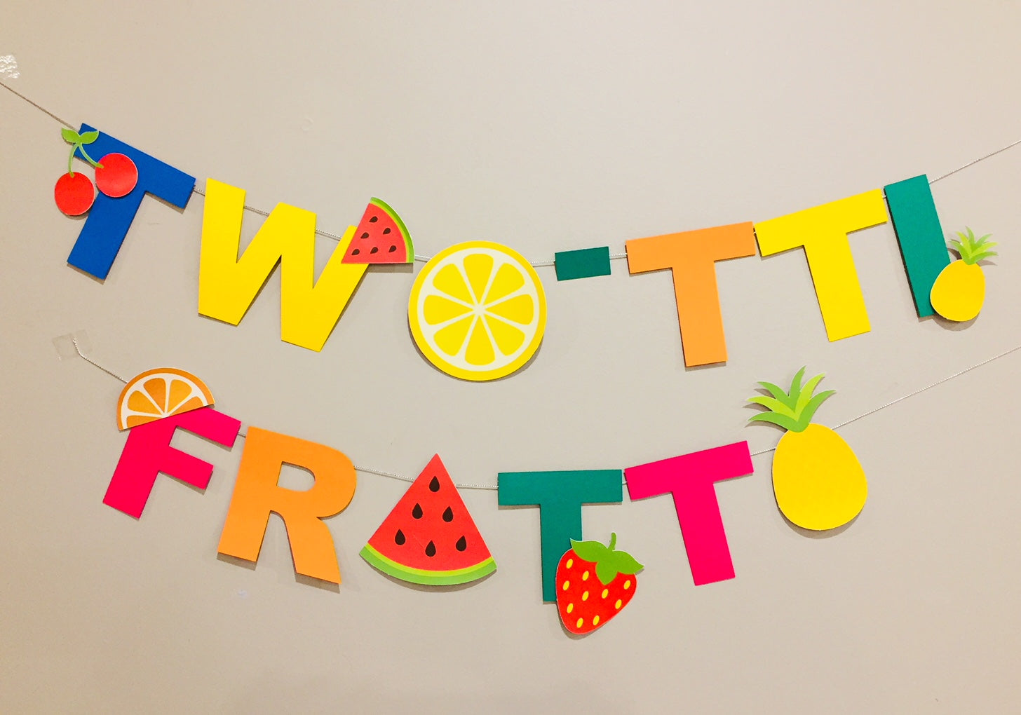 Two-tti frutti or tutti-frutti party bunting