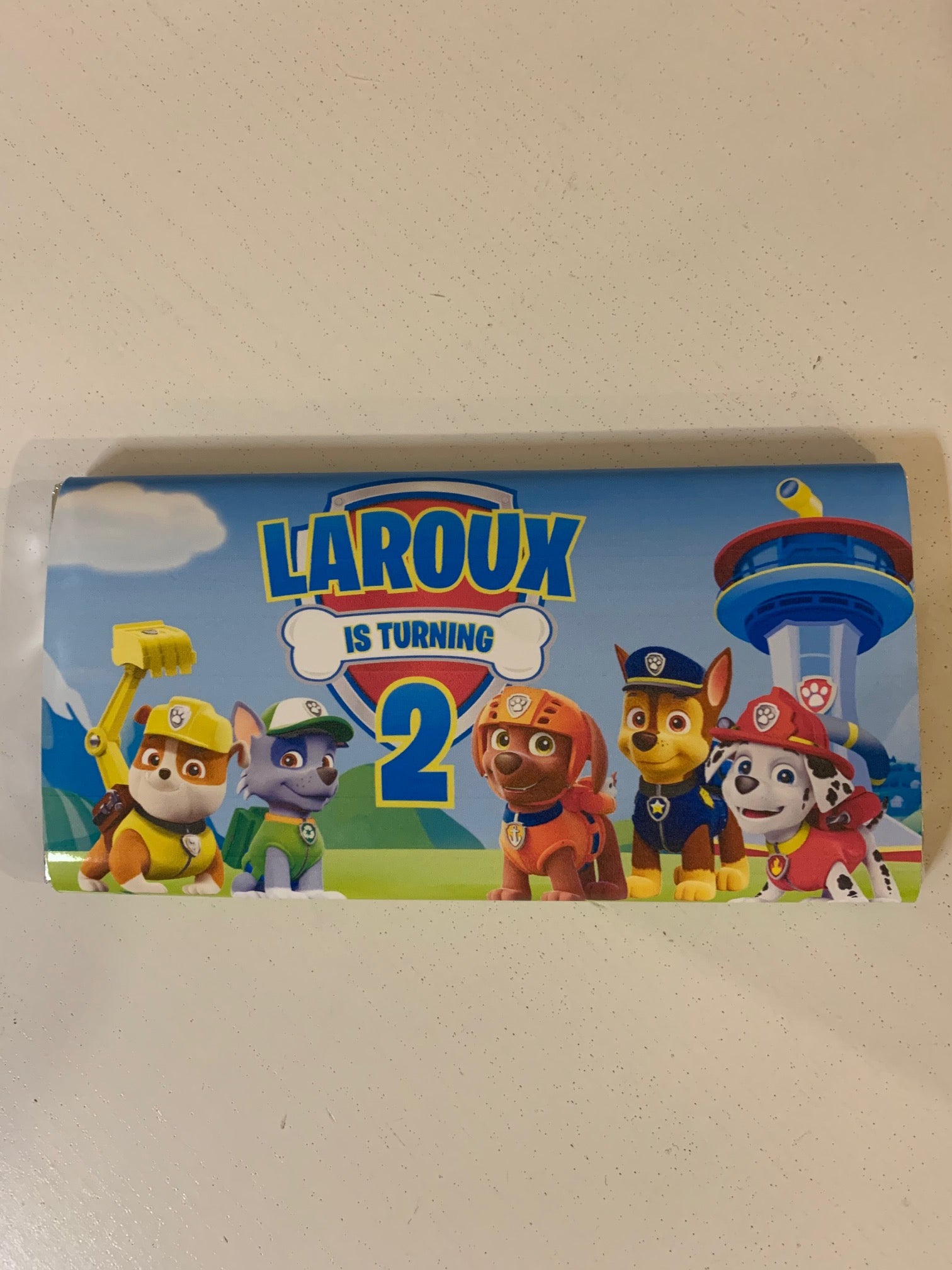 Paw patrol personalised chocolate bars