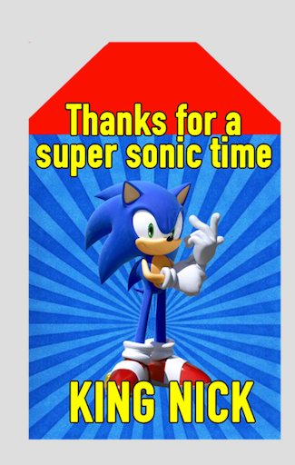 Sonic the hedgehog thankyou tags
