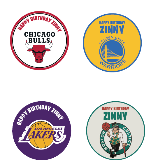 Personalised basketball team stickers