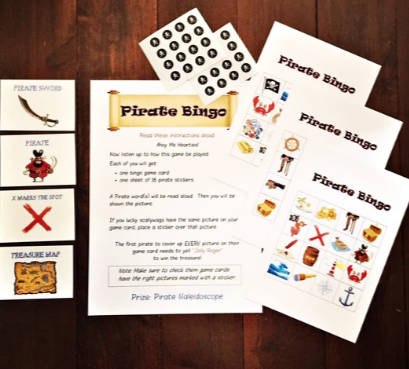 Pirate bingo kids party game