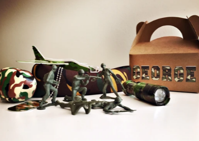 army / camouflage kids party box