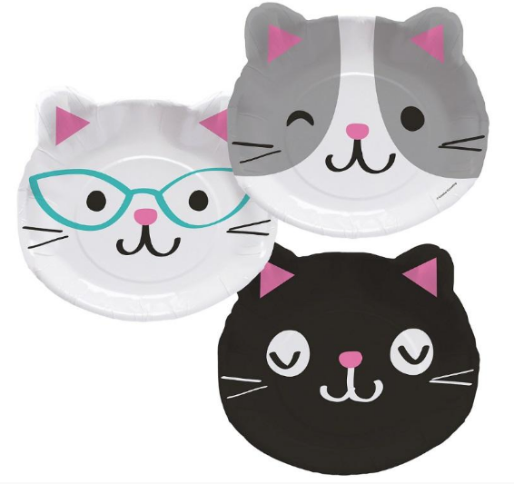 Cat party plates