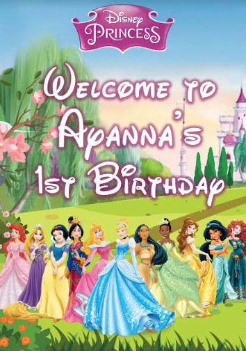 Disney princess welcome poster