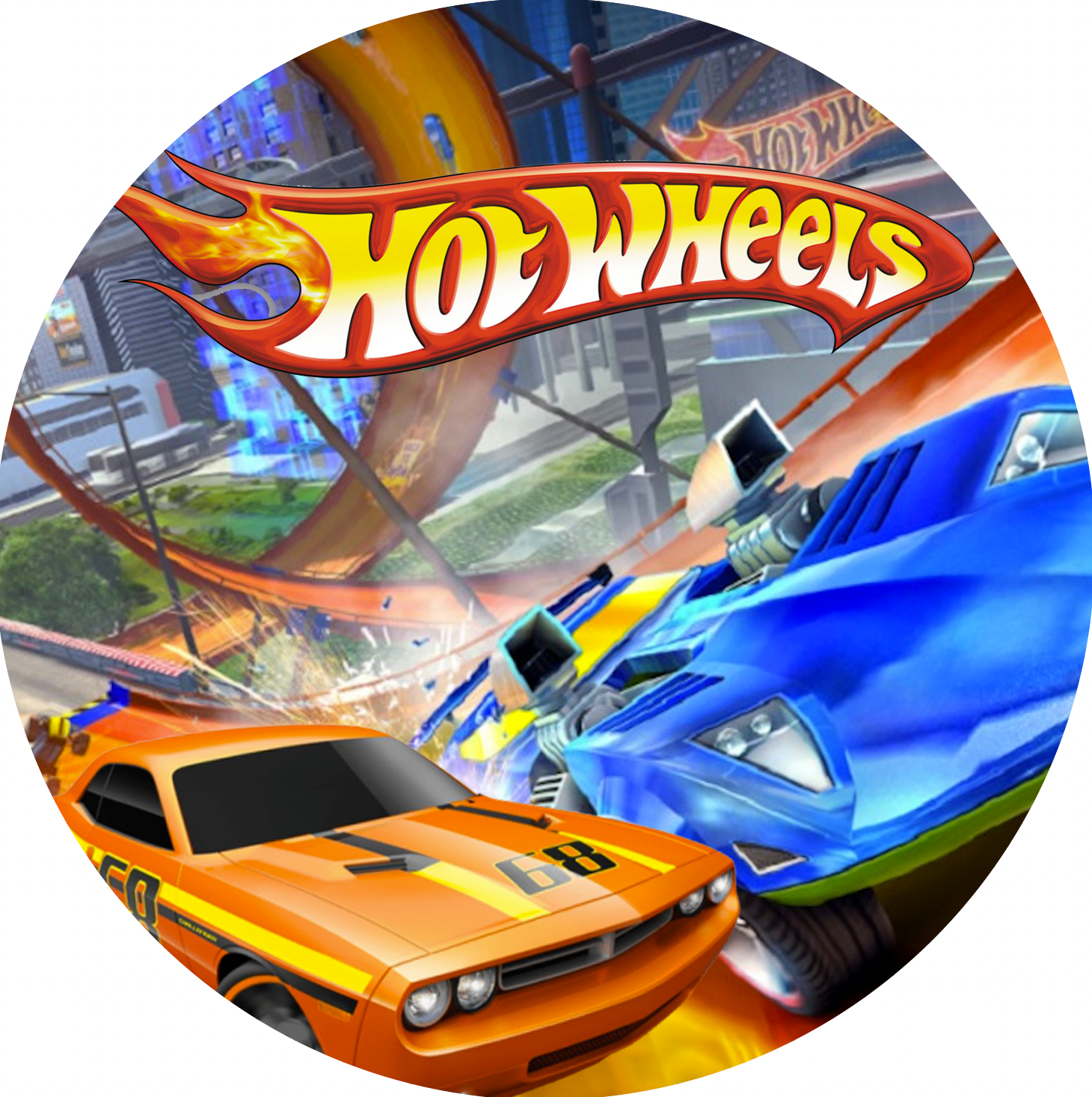 Hot Wheels round backdrop